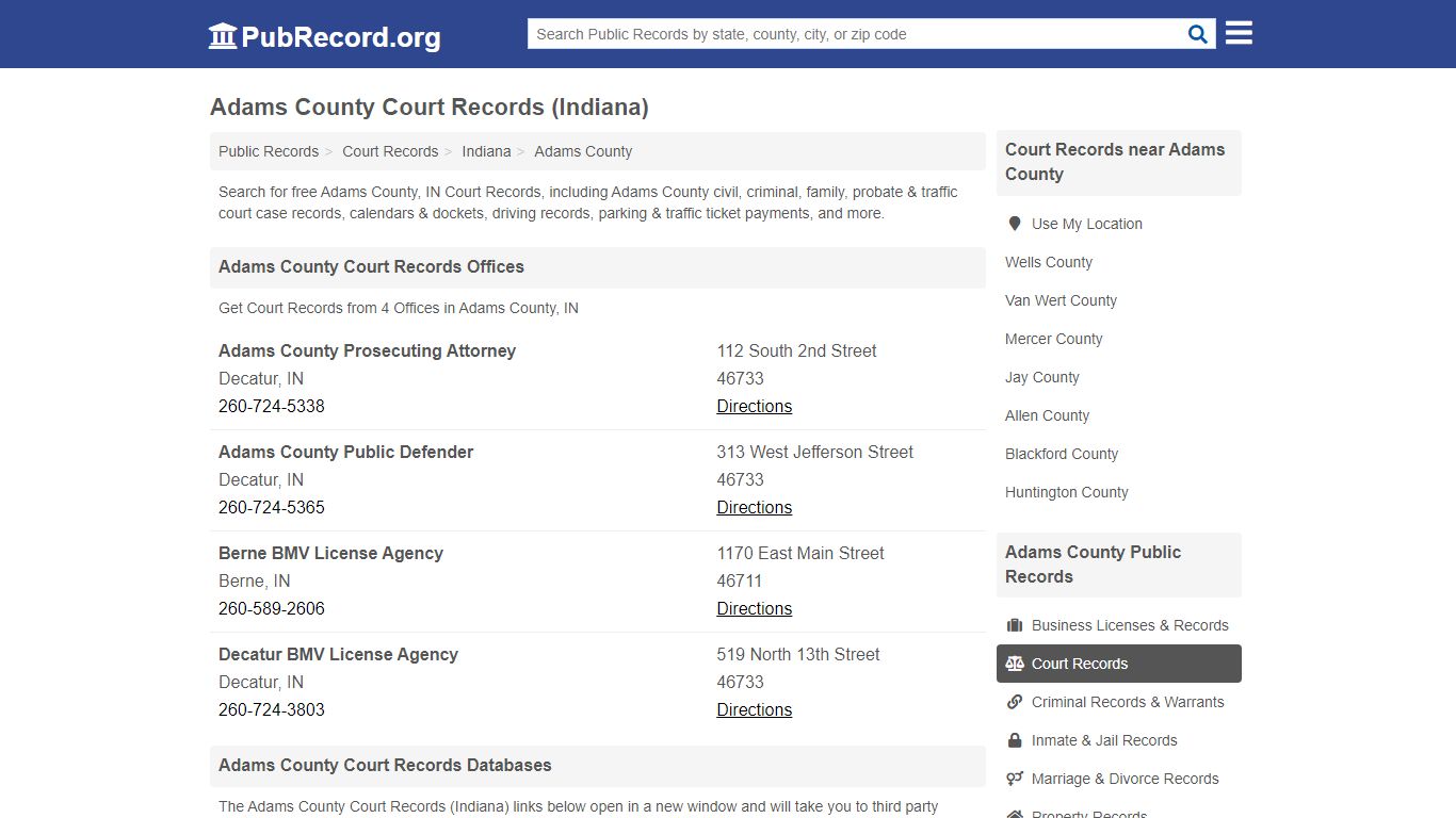 Free Adams County Court Records (Indiana Court Records)